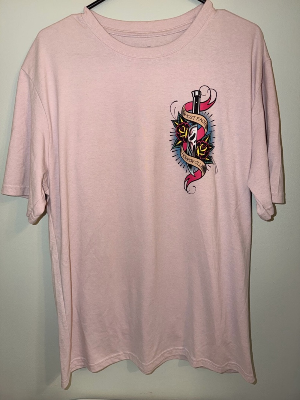 Pink Ghost Face Short Sleeve Graphic Tee-it’s very colorful & pretty! 🤩 nwot!-M